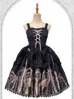 Dark Ballet Style Gothic Retro Halloween JSK Suspender Skirt Dark Ballet Style Gothic Retro Halloween JSK Suspender Skirt