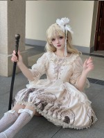 White Ballet Style Gothic Retro Halloween JSK Suspender Skirt White Ballet Style Gothic Retro Halloween JSK Suspender Skirt