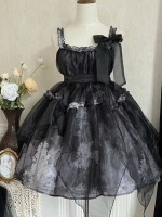 Lolita Gothic Girl Dead Leaf JSK Dark Wind Lolita Mesh Suspender Dress Lolita Gothic Girl Dead Leaf JSK Dark Wind Lolita Mesh Suspender Dress