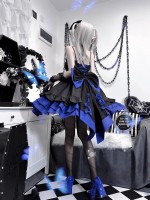 Blue and Black Gothic Lolita Dress JSK Sweet and Cool Puffy Princess Dress Blue and Black Gothic Lolita Dress JSK Sweet and Cool Puffy Princess Dress