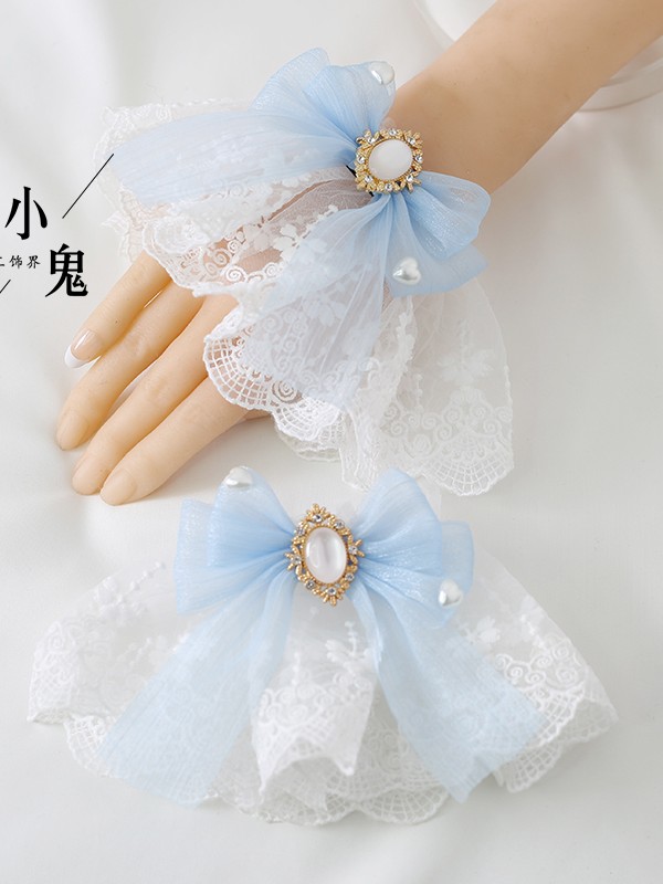 Sweet Lace Lolita Snow Yarn Bow Sleeve Bracelet Sweet Lace Lolita Snow Yarn Bow Sleeve Bracelet