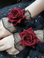 Burgundy Dark Gothic Lolita Lolita Lace Rose Sleeves Burgundy Dark Gothic Lolita Lolita Lace Rose Sleeves
