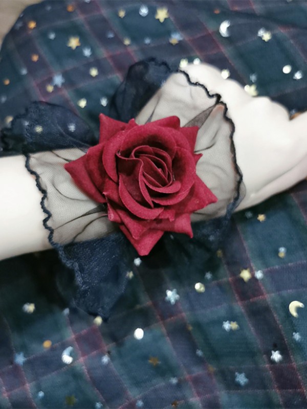 Burgundy Dark Gothic Lolita Lolita Lace Rose Sleeves Burgundy Dark Gothic Lolita Lolita Lace Rose Sleeves