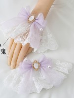 Sweet Lace Lolita Snow Yarn Bow Sleeve Bracelet Sweet Lace Lolita Snow Yarn Bow Sleeve Bracelet
