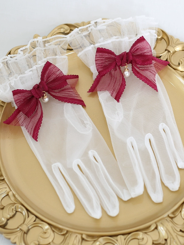Lolita Lace Bow Retro Elegant Lolita Gloves Lolita Lace Bow Retro Elegant Lolita Gloves