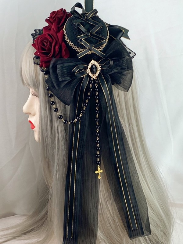 Lolita Gothic Dark Elegant Flat Hat Lolita Gothic Dark Elegant Flat Hat