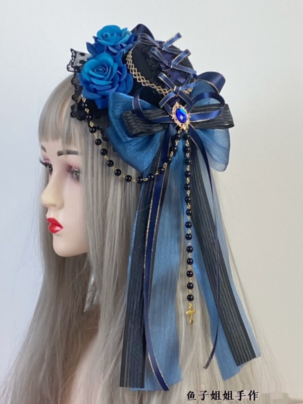 Lolita Gothic Dark Elegant Flat Hat Lolita Gothic Dark Elegant Flat Hat