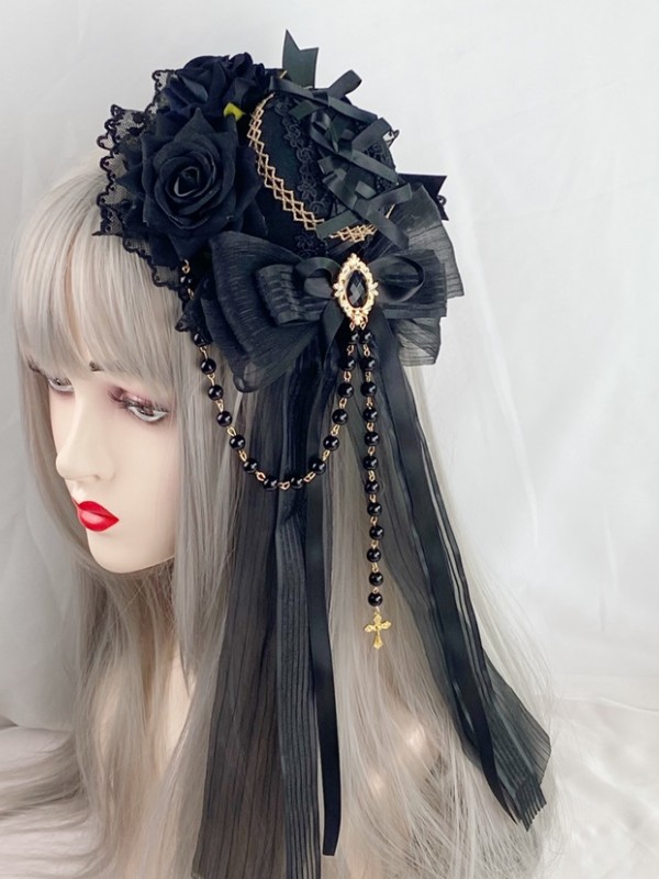 Lolita Gothic Dark Elegant Flat Hat Lolita Gothic Dark Elegant Flat Hat