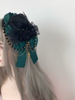 Lolita Small Hat Gothic Dark Wine Red Rose Retro Hair Accessories Lolita Small Hat Gothic Dark Wine Red Rose Retro Hair Accessories
