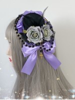 Lolita Small Hat Gothic Dark Wine Red Rose Retro Hair Accessories Lolita Small Hat Gothic Dark Wine Red Rose Retro Hair Accessories