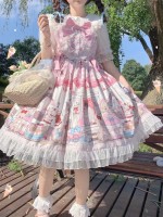 Pink Sweet Lolita Dress Dessert Doll JSK Suspender Dress Pink Sweet Lolita Dress Dessert Doll JSK Suspender Dress
