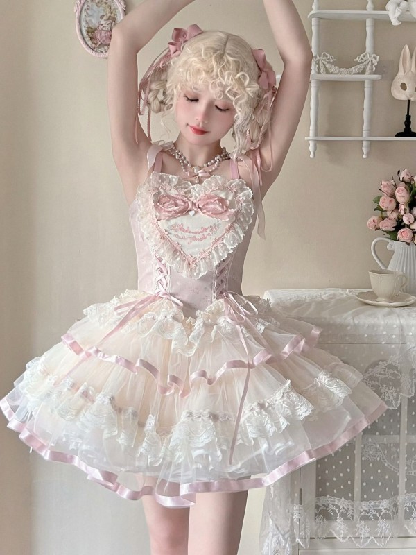 Elegant Sweet Ballet Style Princess Dress JSK Lolita Suspender Dress Elegant Sweet Ballet Style Princess Dress JSK Lolita Suspender Dress