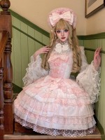 Sweet Pink White Lolita Dress JSK Suspender Dress Tutu Skirt Sweet Pink White Lolita Dress JSK Suspender Dress Tutu Skirt