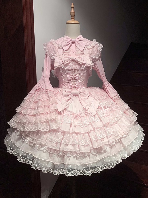 Sweet Pink Lolita Dress JSK Suspender Dress Tutu Skirt Sweet Pink Lolita Dress JSK Suspender Dress Tutu Skirt