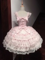 Sweet Pink Lolita Dress JSK Suspender Dress Tutu Skirt Sweet Pink Lolita Dress JSK Suspender Dress Tutu Skirt