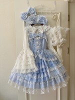Sweet Blue Lolita Dress JSK Suspender Dress Tutu Skirt Sweet Blue Lolita Dress JSK Suspender Dress Tutu Skirt