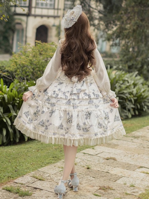 Sweet and Elegant Printed Lolita JSK Suspender Dress Sweet and Elegant Printed Lolita JSK Suspender Dress