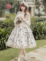 Sweet and Elegant Printed Lolita JSK Suspender Dress Sweet and Elegant Printed Lolita JSK Suspender Dress