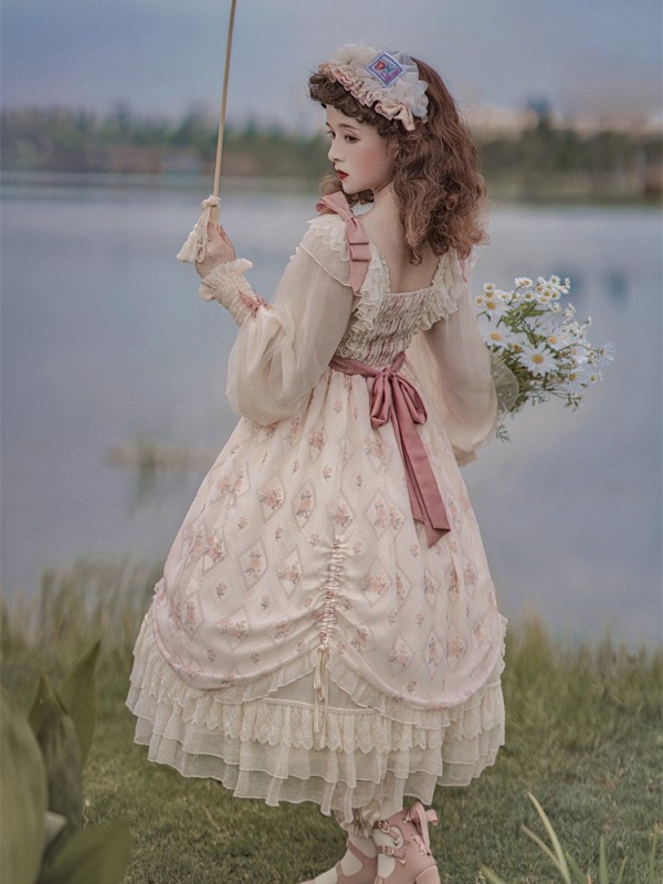 Sweet and Elegant Printed OP Lolita Dress Sweet and Elegant Printed OP Lolita Dress