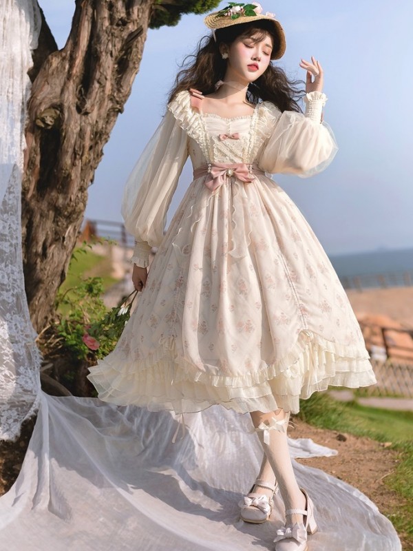 Sweet and Elegant Printed OP Lolita Dress Sweet and Elegant Printed OP Lolita Dress