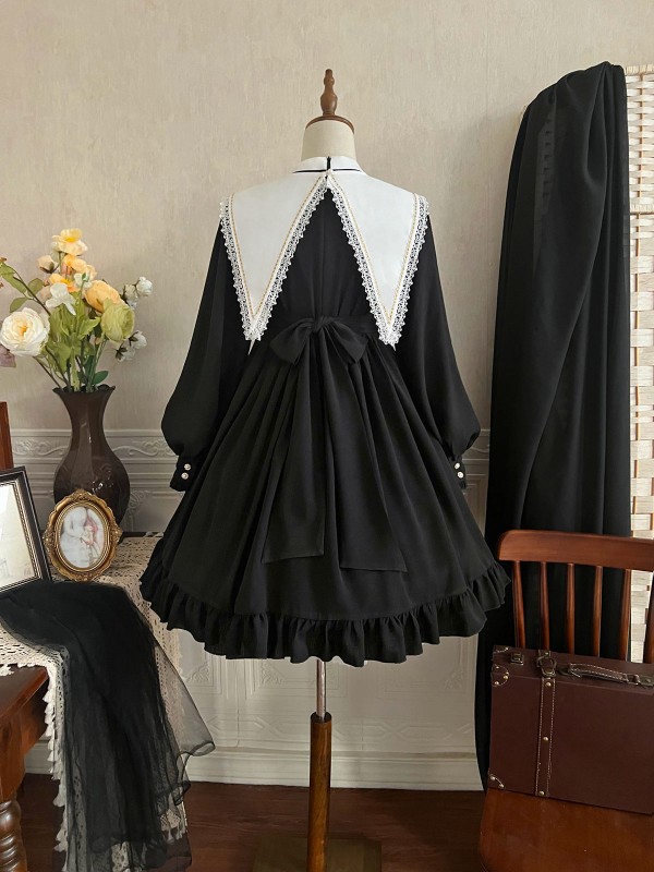 Halloween Gothic Dark Classic Elegant Nun Lolita Dress Halloween Gothic Dark Classic Elegant Nun Lolita Dress