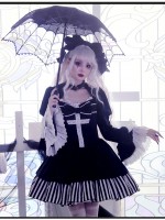 Halloween Gothic Dark Thick Velvet Fake Two-piece OP Lolita Dress Halloween Gothic Dark Thick Velvet Fake Two-piece OP Lolita Dress