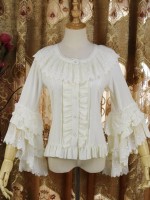 Huanyu Youji Lolita Bride Shirt Lace Sleeve Round Neck Shirt Blouse Huanyu Youji Lolita Bride Shirt Lace Sleeve Round Neck Shirt Blouse