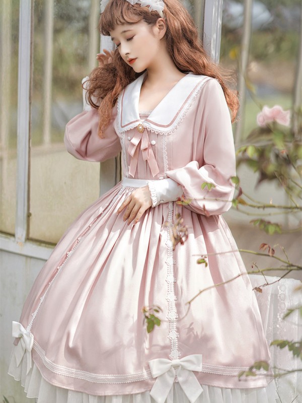 Sweet Floating Moon Love Letter Lolita Dress Bunny Ears Princess Long Sleeve OP Dress Sweet Floating Moon Love Letter Lolita Dress Bunny Ears Princess Long Sleeve OP Dress