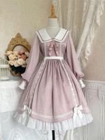 Sweet Floating Moon Love Letter Lolita Dress Bunny Ears Princess Long Sleeve OP Dress Sweet Floating Moon Love Letter Lolita Dress Bunny Ears Princess Long Sleeve OP Dress