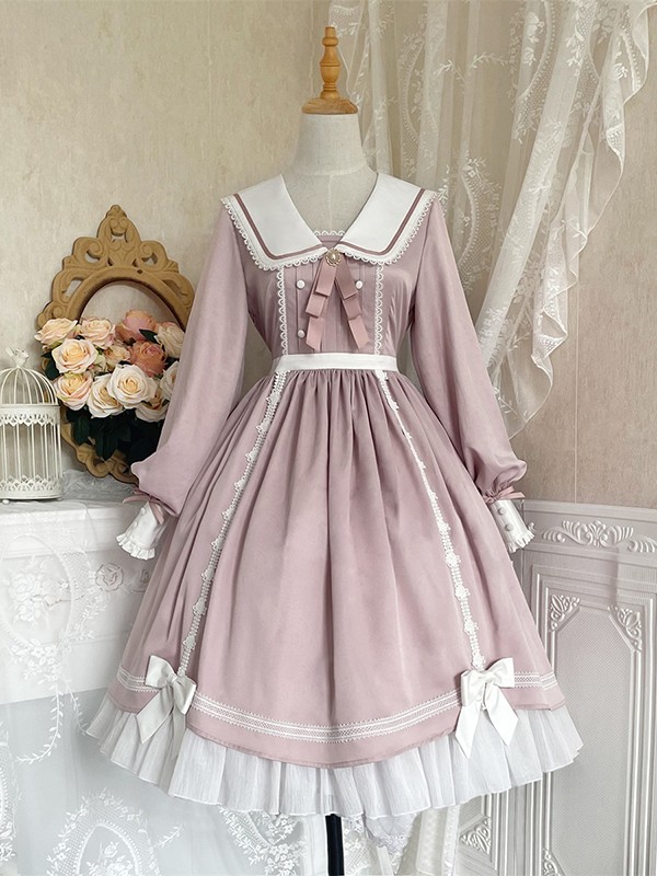 Sweet Floating Moon Love Letter Lolita Dress Bunny Ears Princess Long Sleeve OP Dress Sweet Floating Moon Love Letter Lolita Dress Bunny Ears Princess Long Sleeve OP Dress