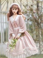 Sweet Floating Moon Love Letter Lolita Dress Bunny Ears Princess Long Sleeve OP Dress Sweet Floating Moon Love Letter Lolita Dress Bunny Ears Princess Long Sleeve OP Dress
