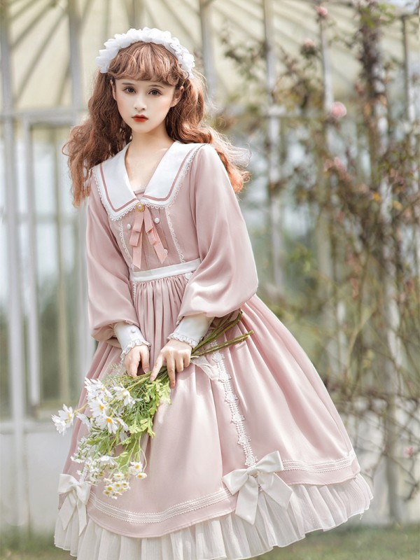 Sweet Floating Moon Love Letter Lolita Dress Bunny Ears Princess Long Sleeve OP Dress Sweet Floating Moon Love Letter Lolita Dress Bunny Ears Princess Long Sleeve OP Dress