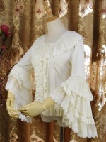 Huanyu Youji Lolita Bride Shirt Lace Sleeve Round Neck Shirt Blouse Huanyu Youji Lolita Bride Shirt Lace Sleeve Round Neck Shirt Blouse