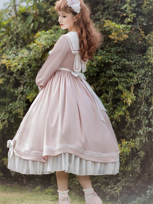 Sweet Floating Moon Love Letter Lolita Dress Bunny Ears Princess Long Sleeve OP Dress Sweet Floating Moon Love Letter Lolita Dress Bunny Ears Princess Long Sleeve OP Dress
