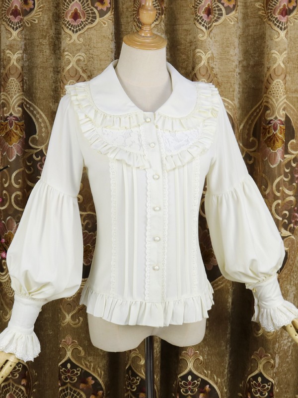 Lolita Long-sleeved Doll Collar Lantern Sleeve Blouse Lolita Long-sleeved Doll Collar Lantern Sleeve Blouse