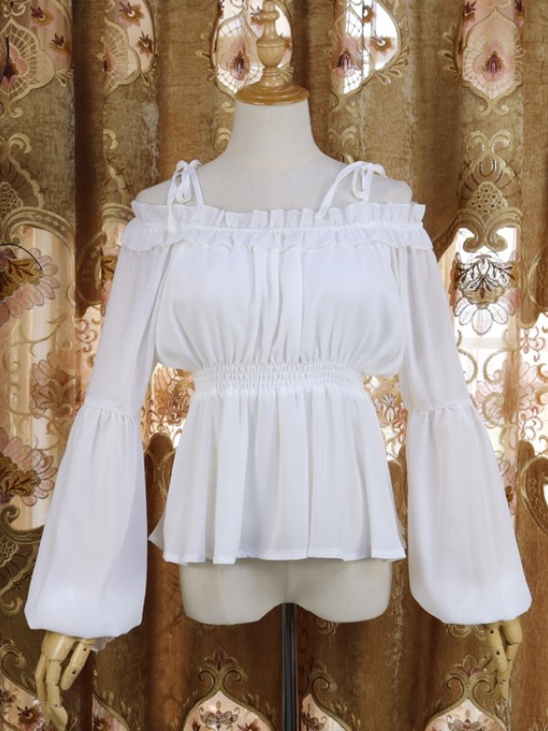 Lolita Lantern Sleeves Long sleeves Round Neck Blouse Lolita Lantern Sleeves Long sleeves Round Neck Blouse