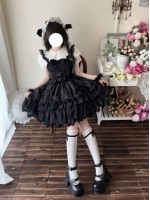 Lolita Black Light Wedding Dress JSK Suspender Dress Lolita Black Light Wedding Dress JSK Suspender Dress