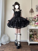 Lolita Black Light Wedding Dress JSK Suspender Dress Lolita Black Light Wedding Dress JSK Suspender Dress