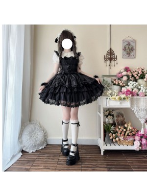 Lolita Black Light Wedding Dress JSK Suspender Dress