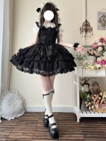 Lolita Black Light Wedding Dress JSK Suspender Dress Lolita Black Light Wedding Dress JSK Suspender Dress