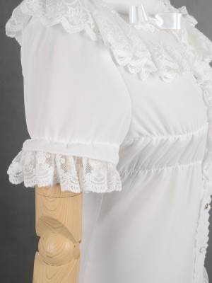 Madeline Detachable Trumpet Sleeve Chiffon Blouse