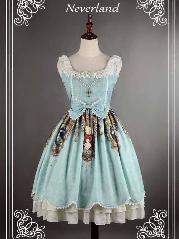 Sweet Vintage Lolita Madonna Cross Round Neck Jumperskirt suspender Dress Sweet Vintage Lolita Madonna Cross Round Neck Jumperskirt suspender Dress