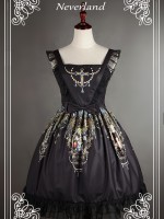 Vintage Madonna Cross Print V Waist Lolita Jumperskirt