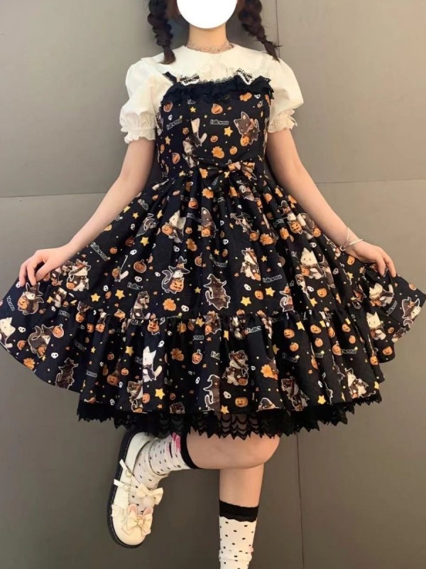 Meow Meow Witch Halloween JSK Meow Meow Witch Halloween JSK