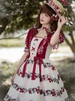 【Midsummer Orchard】~lolita Onepiece~Cherry Bunny Printed Skirt~Summer model 【Midsummer Orchard】~lolita Onepiece~Cherry Bunny Printed Skirt~Summer model