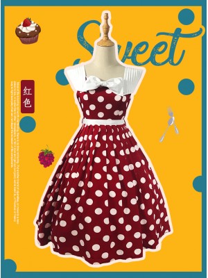 Miss Yaodu Polka Dot Herben One-piece