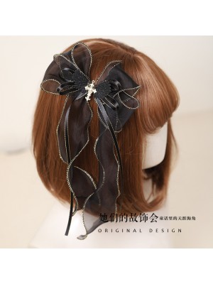 Cross with Wings Gothic Hair Clip