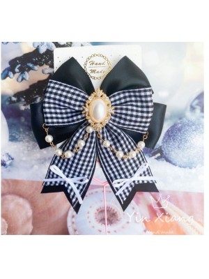 Pearl Bowknot Lolita Hair Clips