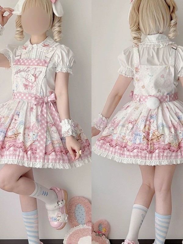 Pillow Doll Rabbit cute strap salopette Pillow Doll Rabbit cute strap salopette