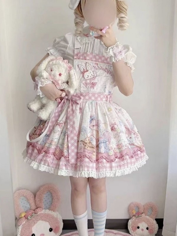 Pillow Doll Rabbit cute strap salopette